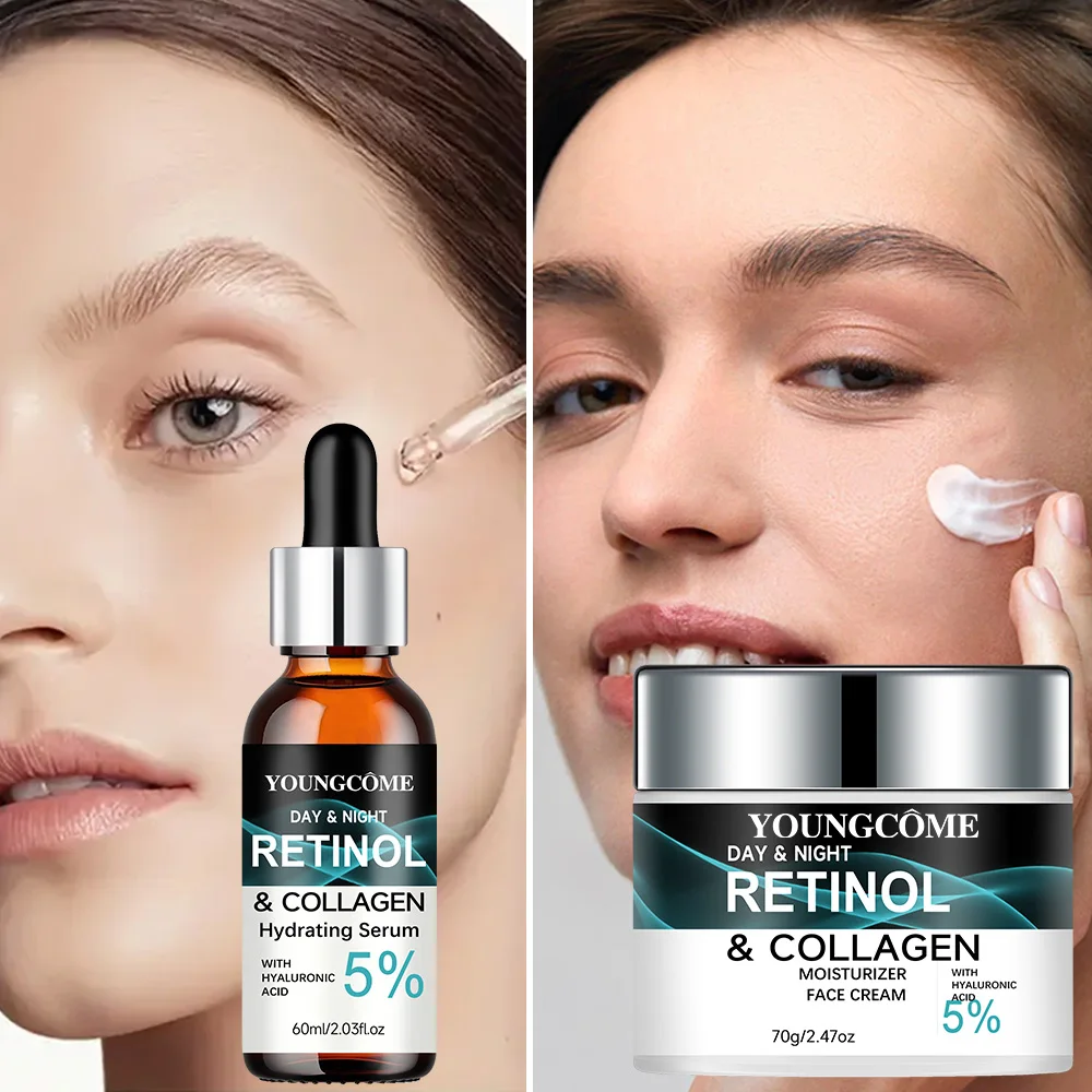 YOUNGCOME Crema hidratante facial de retinol para rostro - Crema antiarrugas para mujeres - Crema facial antienvejecimiento - Hidratante con colágeno