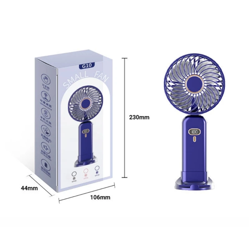 Ventola silenziosa da scrivania Mini ventola portatile a 5 velocità ventola di raffreddamento portatile ventola pieghevole ricaricabile per donna uomo forti flussi d'aria