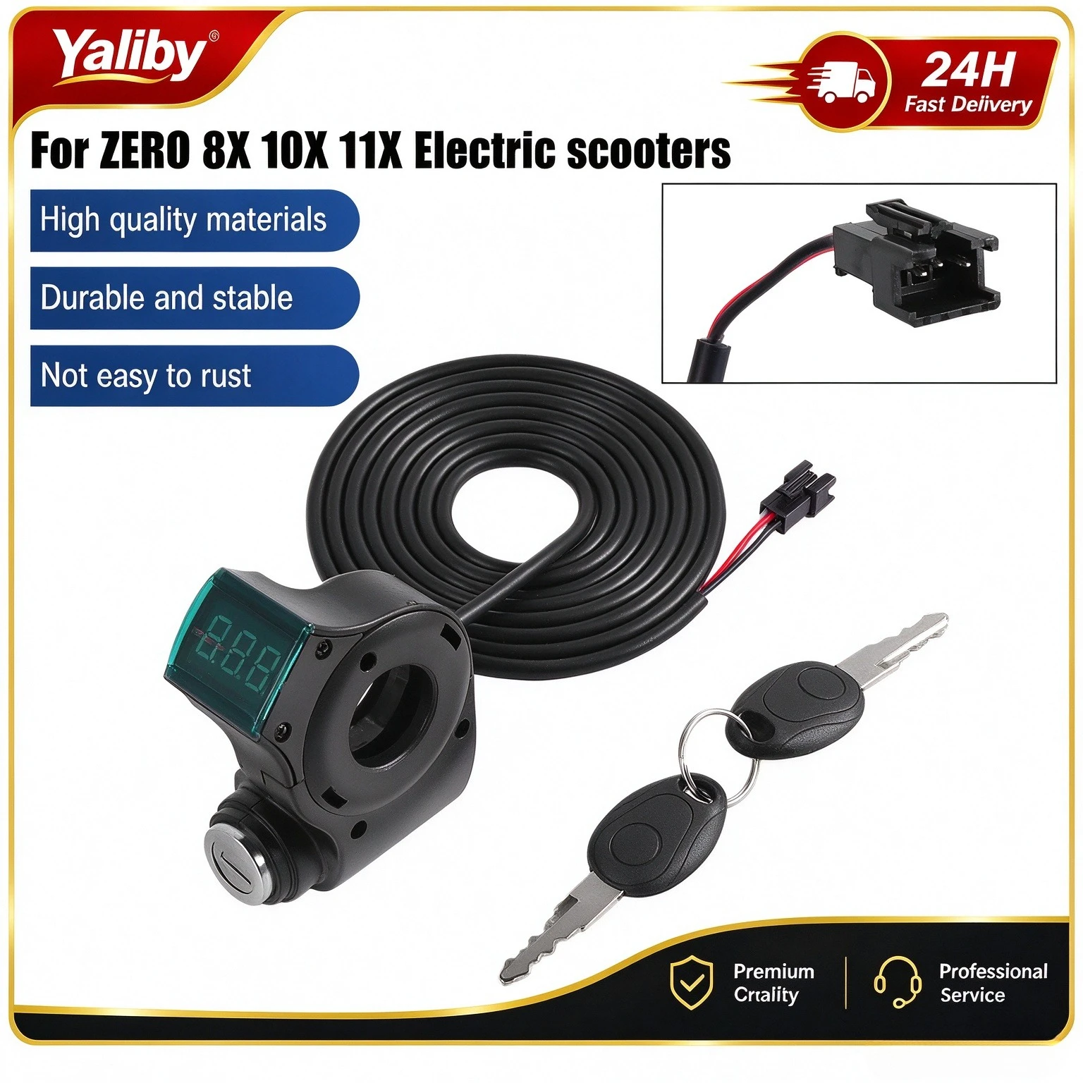 Digital Display Voltmeter with Lock Universal for ZERO X8/X9/X10/11X Electric Bike Scooter Ignition Key Power Key Lock Parts