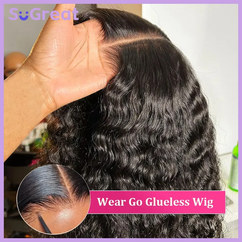 

SoGreat Glueless Wigs Deep Curly 4x4 Hd Lace Frontal Wig Water Wave Human Hair 5x5 Hd Lace Closure Wig Ready To Wear Brazilian
