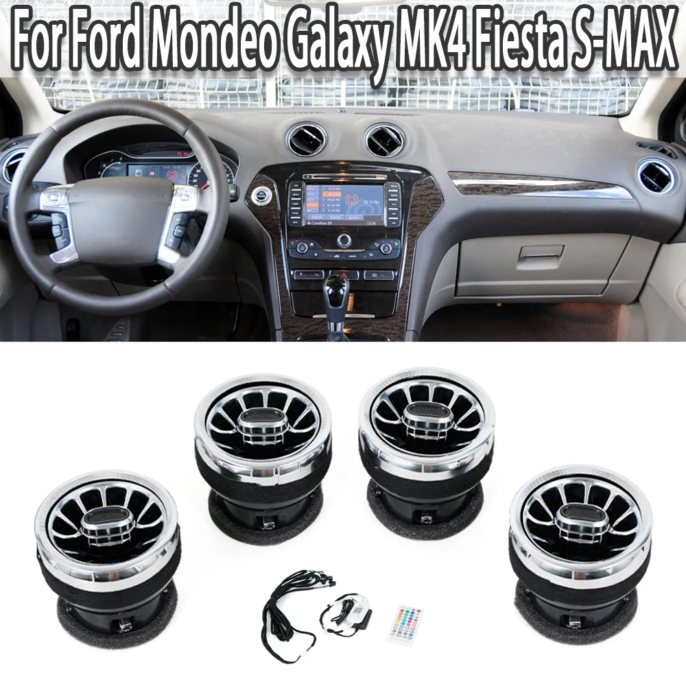 Tableau Prada LED avant de voiture, sortie d'aération de climatisation AC, garniture intérieure turbo pour Ford Mondeo