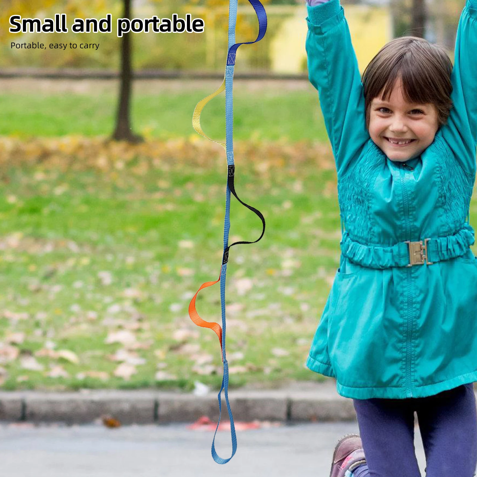Bunte Band-Kletterseilleiter für Kinder, zum Spielen im Freien, einfach zu installieren, tragbare weiche Leiter, Kinderspielplatz, Fitnessstudio