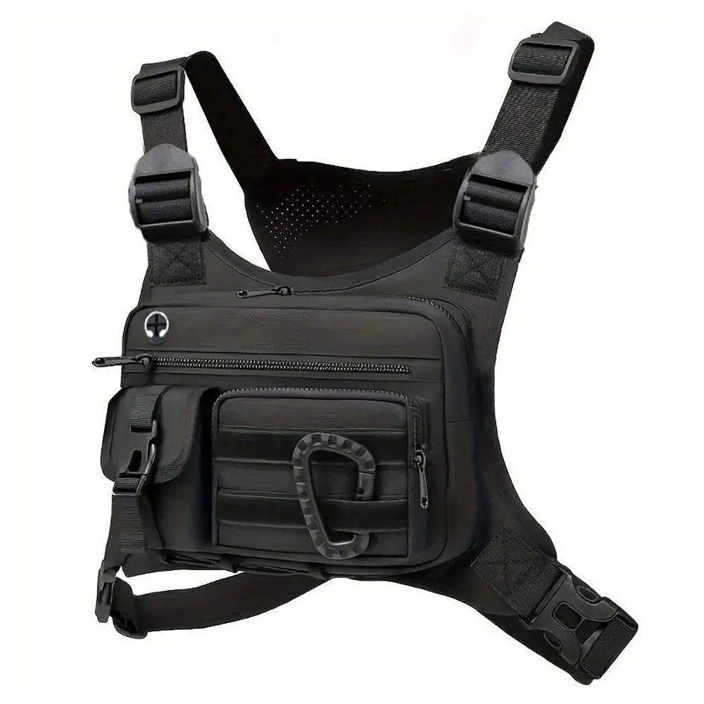 กระเป๋าคาดอกแบบยุทธวิธีสำหรับผู้ชาย กระเป๋าคาดหน้าอกป้องกันการโจรกรรม EDCAnti-Theft เหมาะสำหรับปั่นจักรยาน วิ่ง และเล่นกีฬา