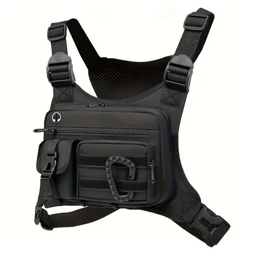 Bolsa de pecho táctica para exteriores, chaleco para hombre EDCA, paquete de pecho antirrobo para bolsas de ciclismo, bolsa de pecho frontal para correr, bolsa de chaleco deportivo