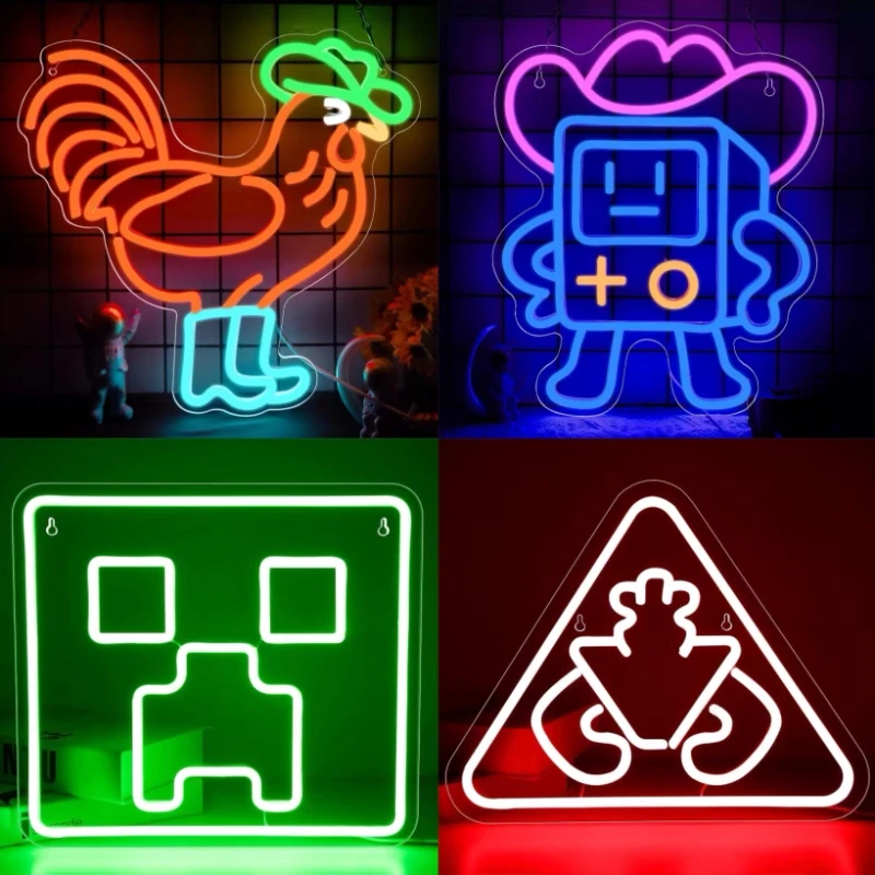 XM Game Neon Wall Decor LED Neon Light for Game Room Cowboy Sign for Kids Room, Party, Boy, Kids Birthday Christmas Gift حفلات