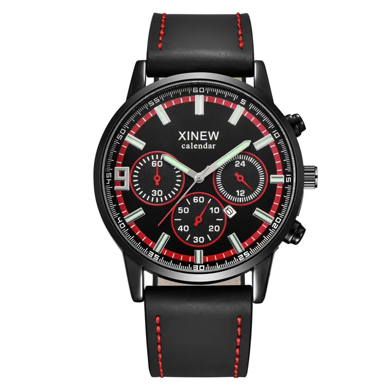 

Мужские Оригинальные дешевые часы бренда XINEW, модные повседневные Военные Спортивные кварцевые часы с кожаным ремешком и датой, мужские часы 2024