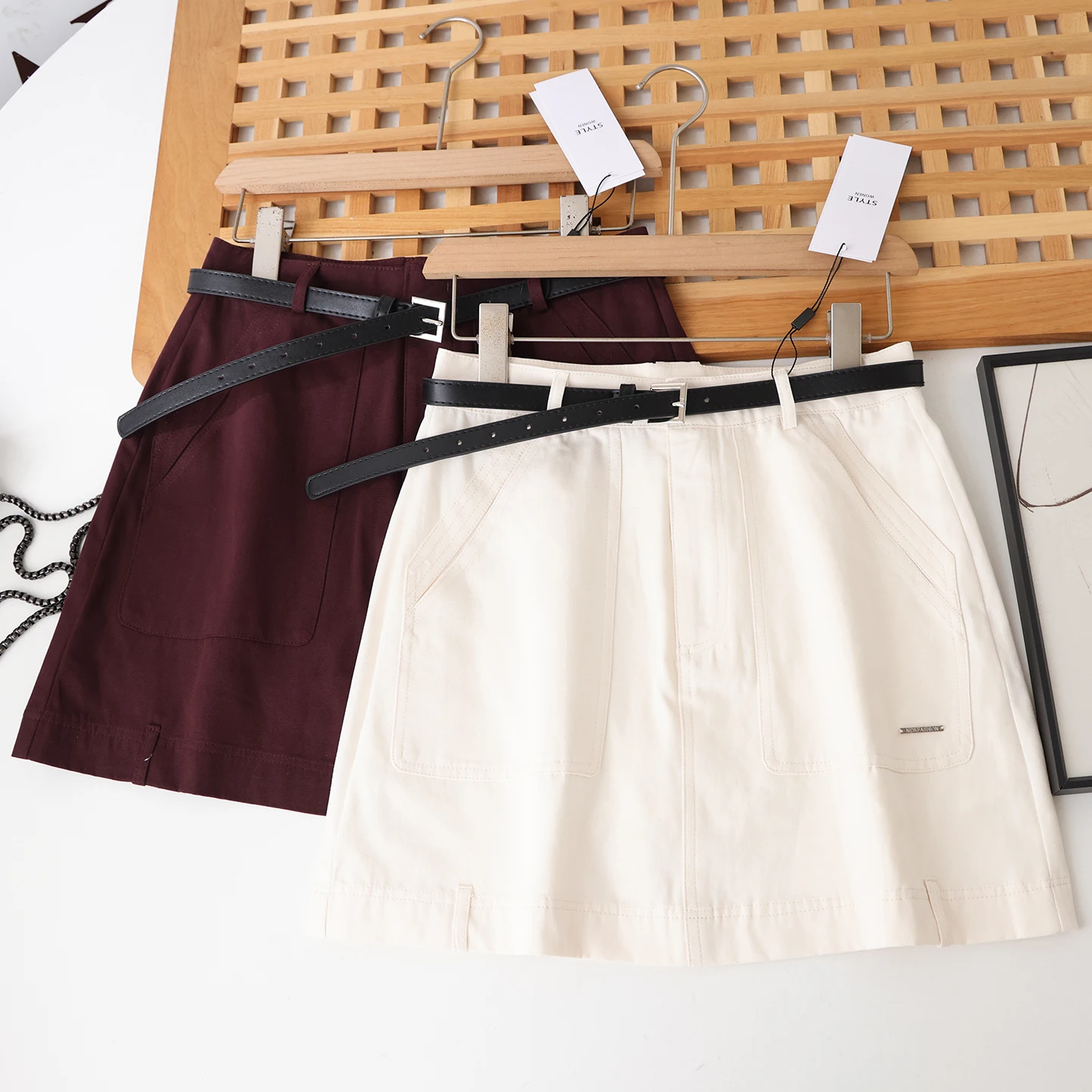 

Ele High Waist A-Line Skirt for Women Versatile Casual Sle ort Skirt Women's Faion High Waist Design Sensation