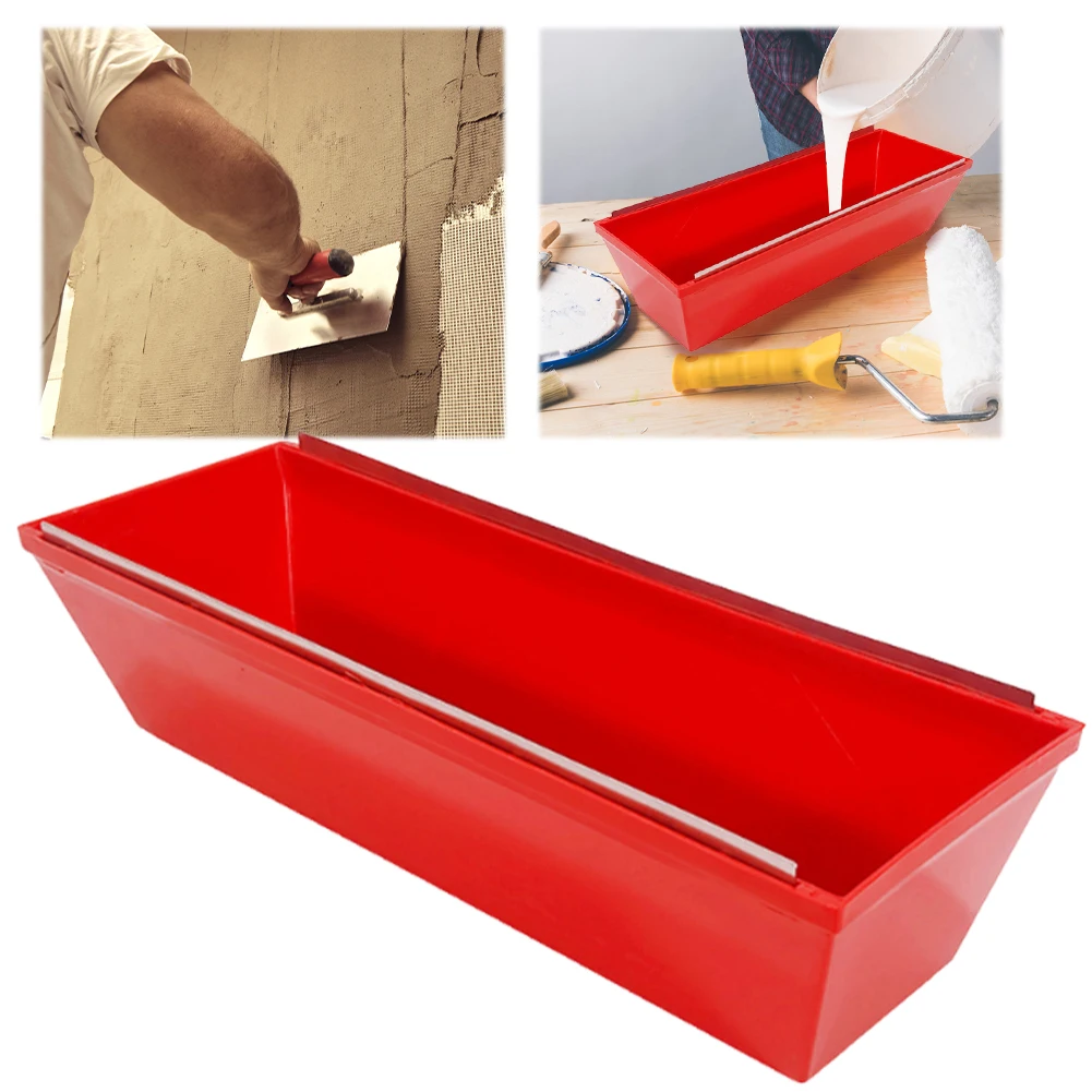 

Plastic Drywall Mud Pan with Scraping Bar Plastic Mud Pan Spatula Drywall Mud Pans Lightweight Mud Tool for Easy Knife Cleaning