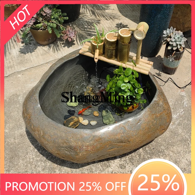 

CL original stone pool outdoor garden stone landscaping flowing water fish tank water feature