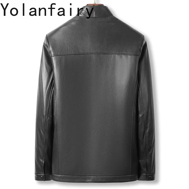 YOLANFAIRY Genuine Goatskin Leather Jacket Men Winter Detachable Mink Fur Liner Coat Man Clothing Real Fur Coats Chaqueta Hombre
