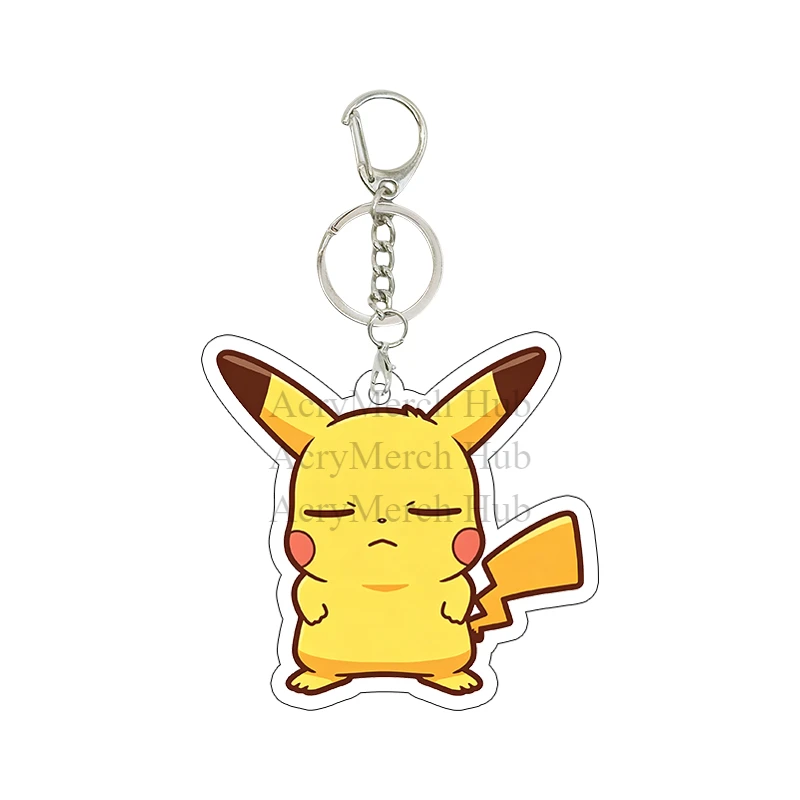 Pikachu Pocket Monsters Acrylic Keychain Kawaii Bag Wallet Expression Pendant Cartoon Surrounding Decoration Girlfriend Gifts view 4