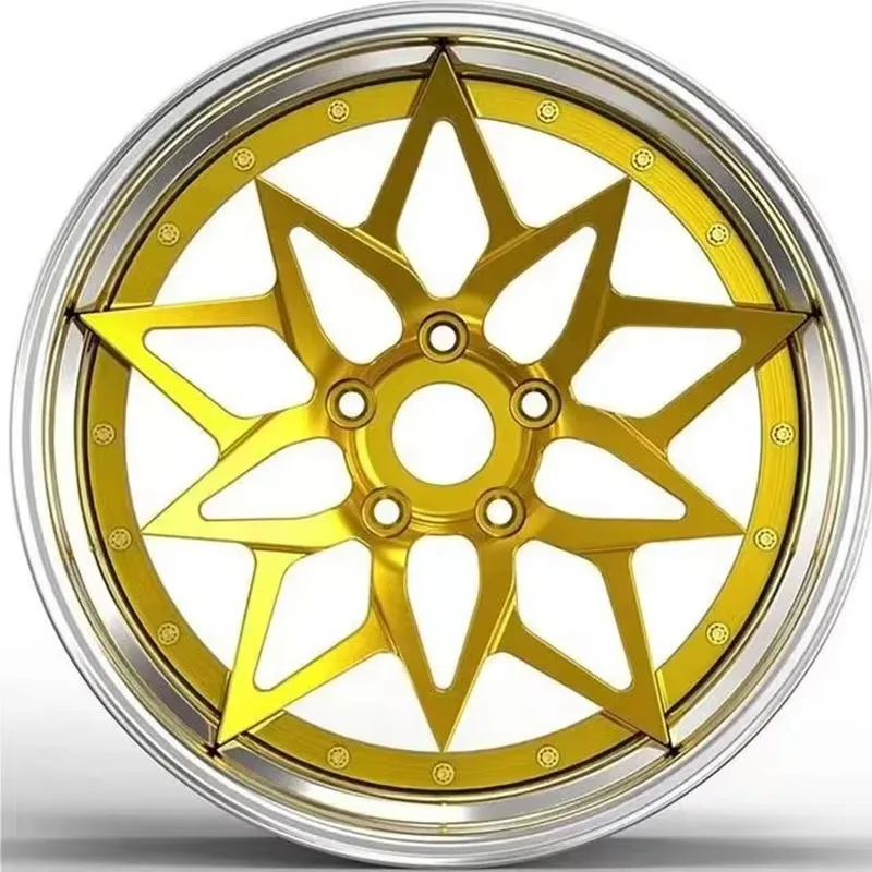 【2026】Custom 2 Piece Star Spoke Forged Wheels Polished 18-24 Inch 5x112 5x114.3 5x120/130 Racing Alloy Rims For BMW Benz Tesla F 2