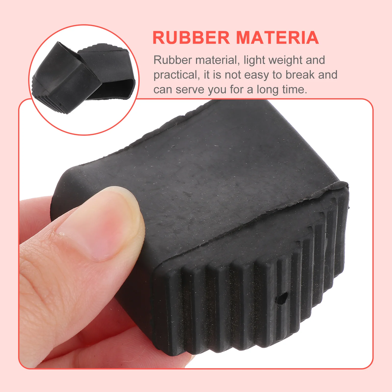 2pcs Ladder Feet Protector Cover Anti-Slip Thick Wear-Resistant Easy To Install Safety Pad Ladder Feet Rubber Covers