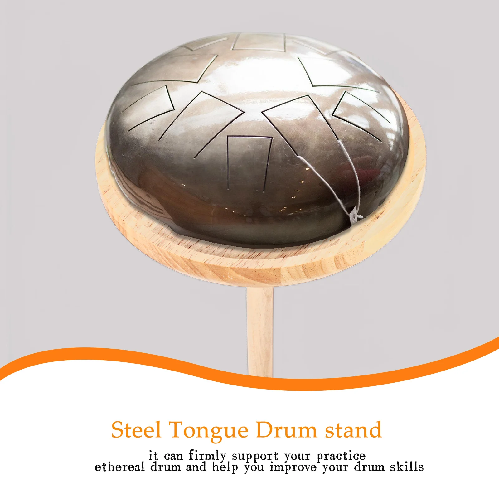 

Solid Wood Drum Stand for Steel Tongue Drums Ethereal Practice Rack Reusable Holder Multifunctional Percussion Accessory