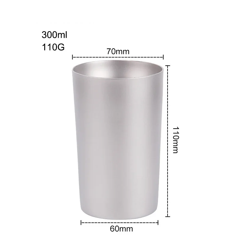 Pure Titanium Double Wall Water Mugs Titanium Lid With Folding Handles Drinkware Outdoor Camping Cup Ultralight Travel Mug