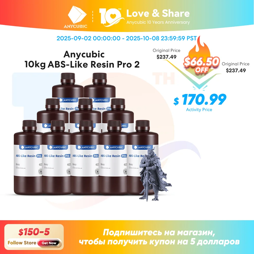

Anycubic ABS-Like Resin Pro 2 3D Printer Rapid UV Curing 405nm Conservation ABS+Upgrade 3D Resin High Precision For LCD Printers