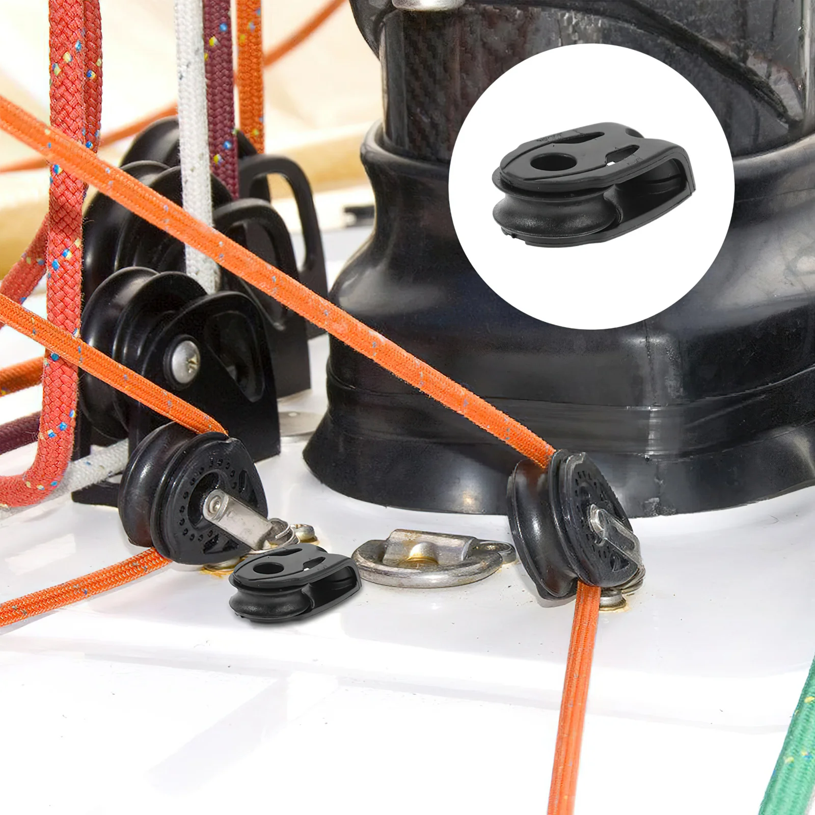 

2pcs Sliding Pulley Clamp Rope High-Strength Nylon Single Pulley For Sailboat Kayak Gym Cable System Boat Accessory Sailing