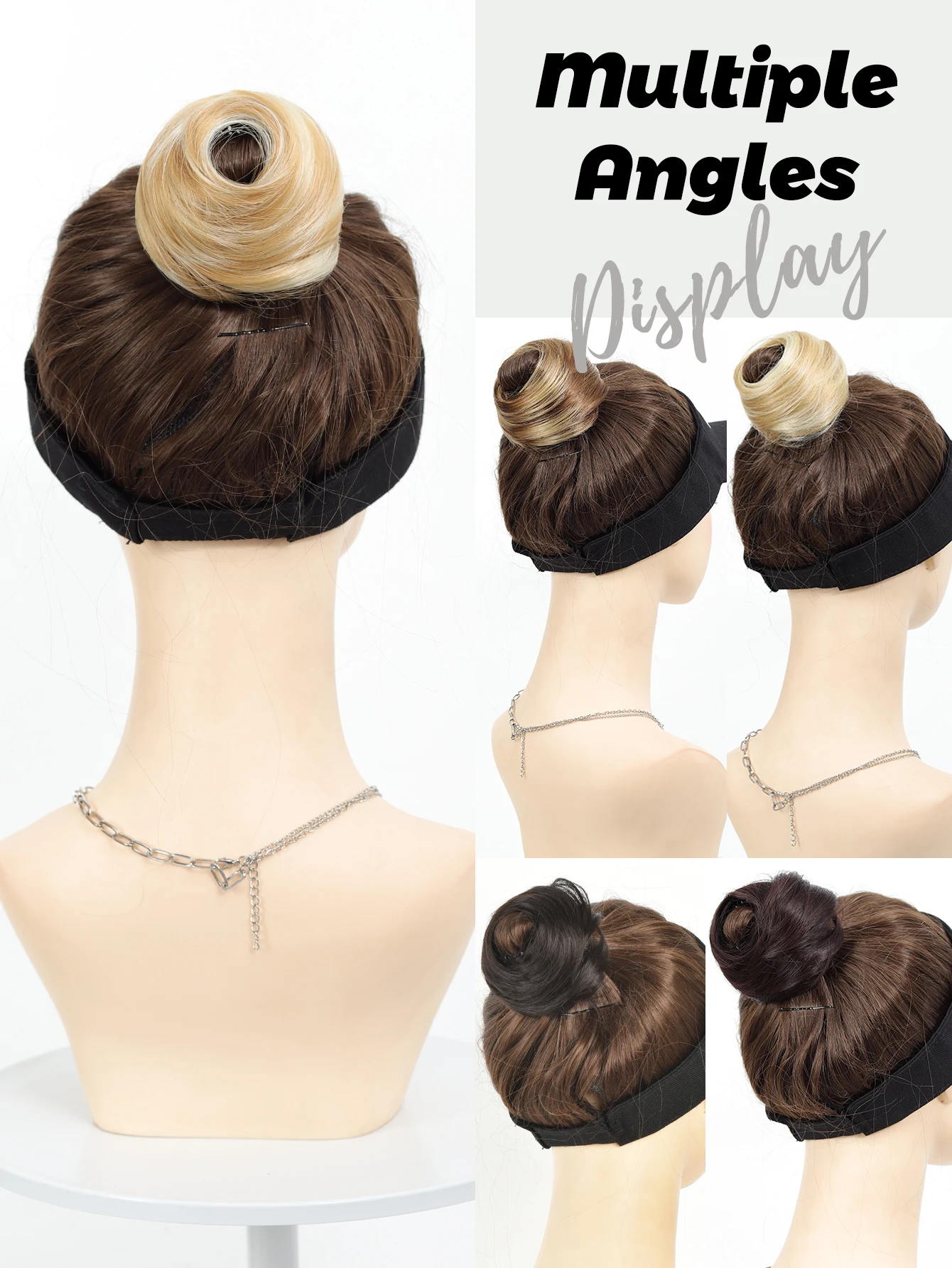 4 Polegada coque de cabelo sintético mágico com círculo clipes elásticos em linha reta donut updo peruca de cabelo em forma de ninho de pássaro retrátil hairpieces