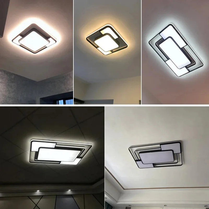 Square LED Ceiling Lamp For Living Room Modern Lustre Dining Bedroom Study Ceiling Light Nordic Ceiling Chandelier Light Fixture