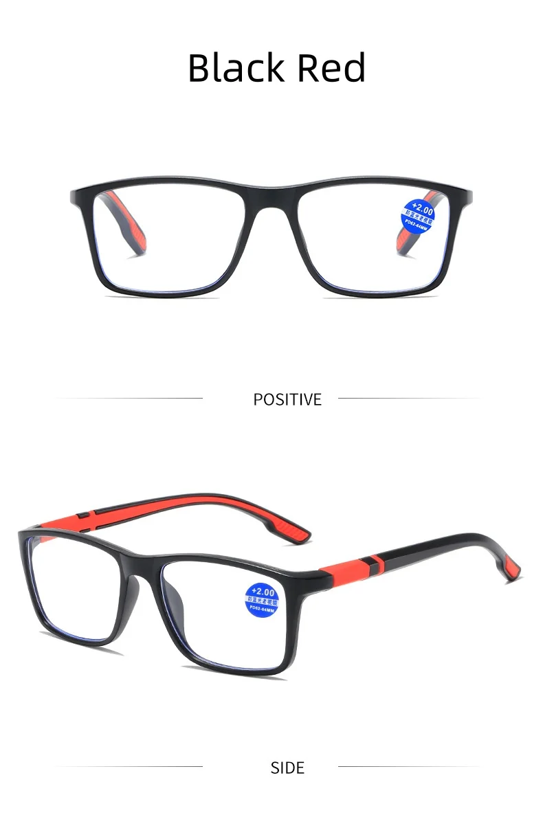 Männer Sport Lesebrille Platz Blaues Licht Gläser Presbyopie Lesen Brillen Ultra Licht Hyperopie + 1,0 + 1,5 + 2,0 + 2,5 + 3,0 + 3,5 – Detail 6