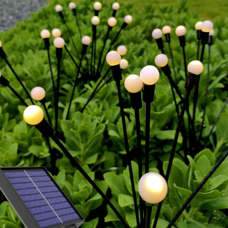 

Led Garden Lawn Lamp Solar Firefly Lights Outdoor Waterproof Swing By Wind Sunlight Landscape Courtyard Patio Decoration