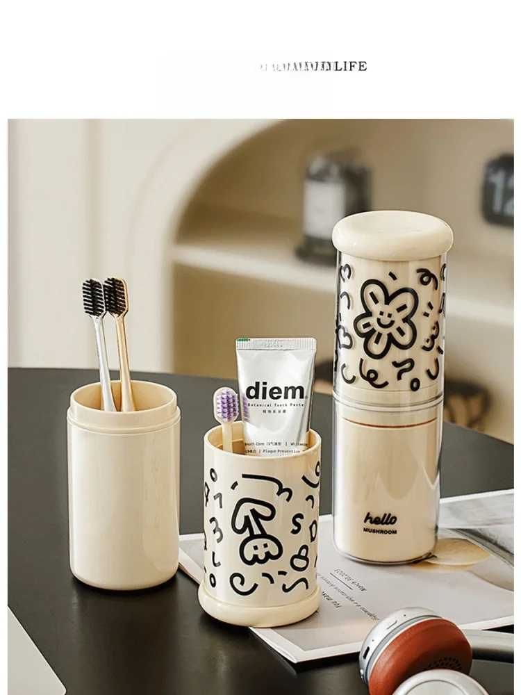 

Портативный дорожный набор для зубных щеток Tlife Dopane: креативный органайзер для хранения зубных щеток и зубной пасты в полосатом дизайне