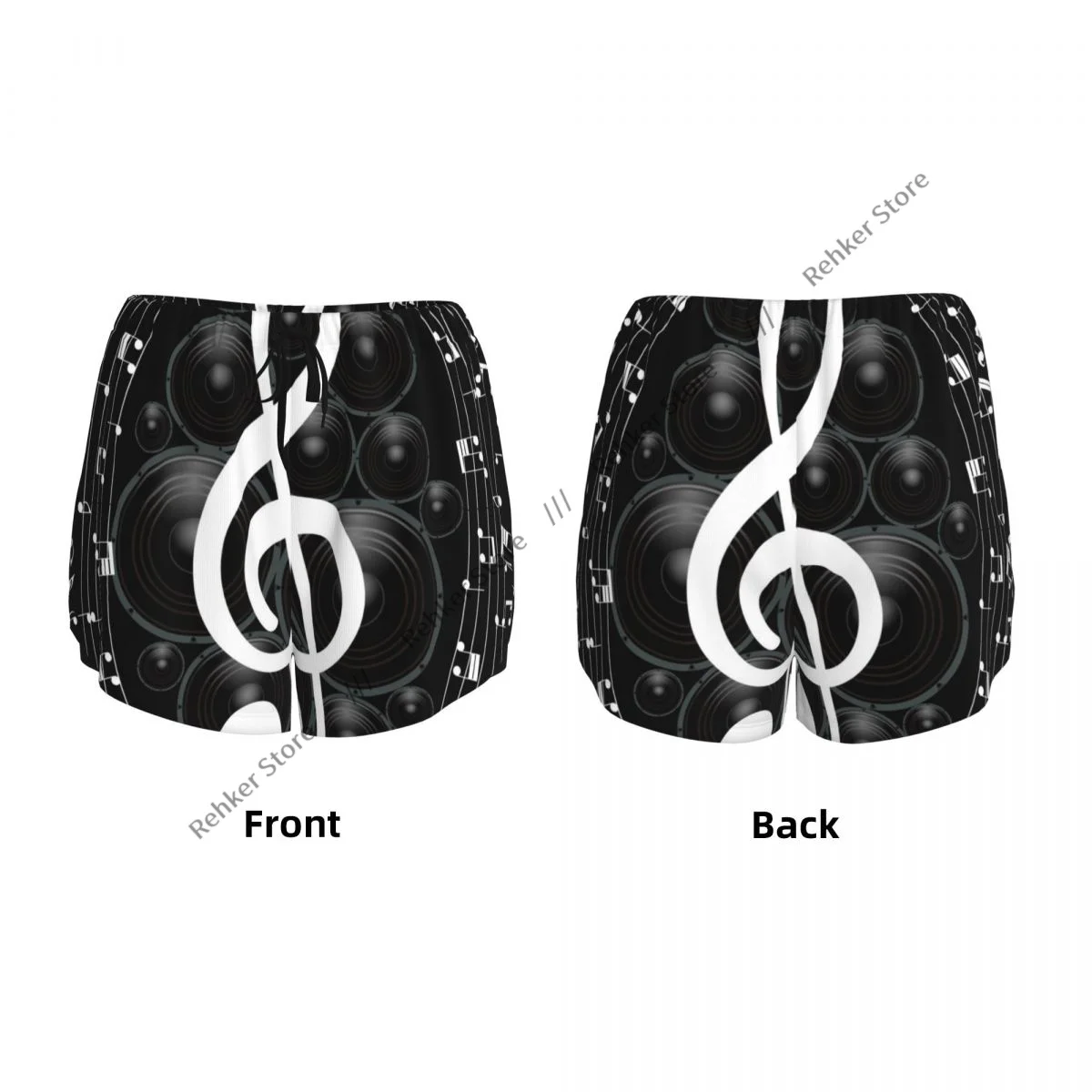 Calções de treino feminino fitness secagem rápida dupla camada shorts notas musicais pessoal atlético yoga calças curtas ginásio leggings