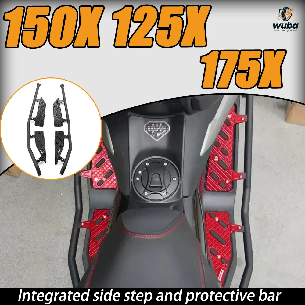 For ZONTES 125X 150X 175X scooter modification: integrated foot pedal and anti-fall protection bar.