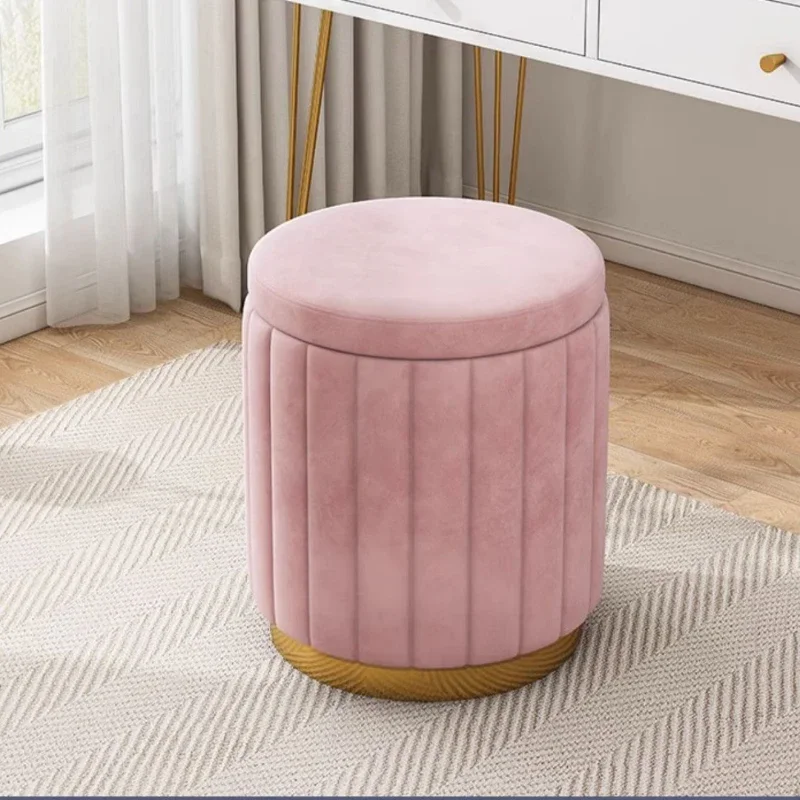 Light Luxury Makeup Stools Round Bedroom Sofas Side Stools Vanity Chair with Storage Modern Dressing Stool Vanity Seate