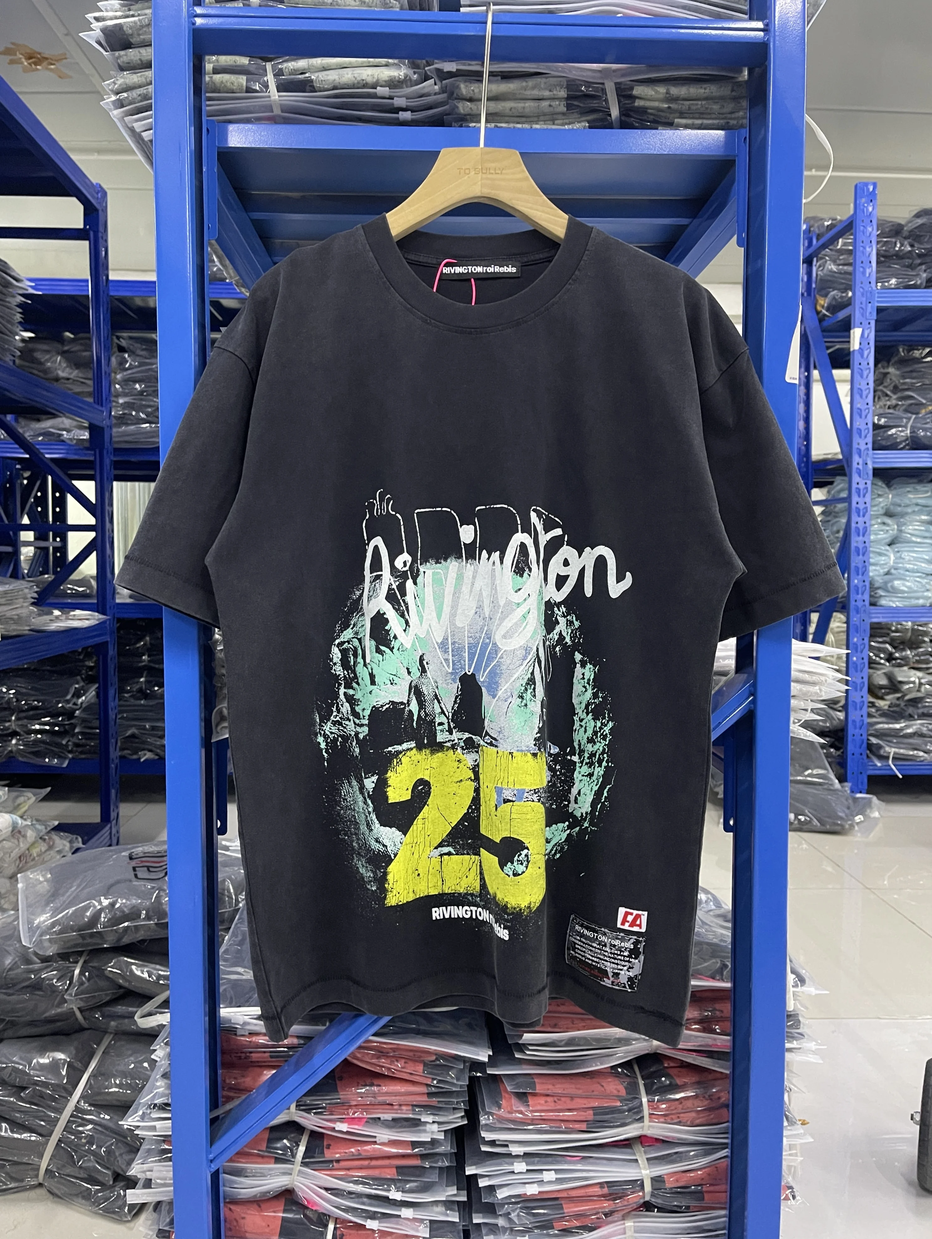 

RRR123 Vintage High Quality Graffiti Pattern Printed Hip Hop Trendy Street Casual Loose Cotton T-shirt Washed Oversized Men Tops