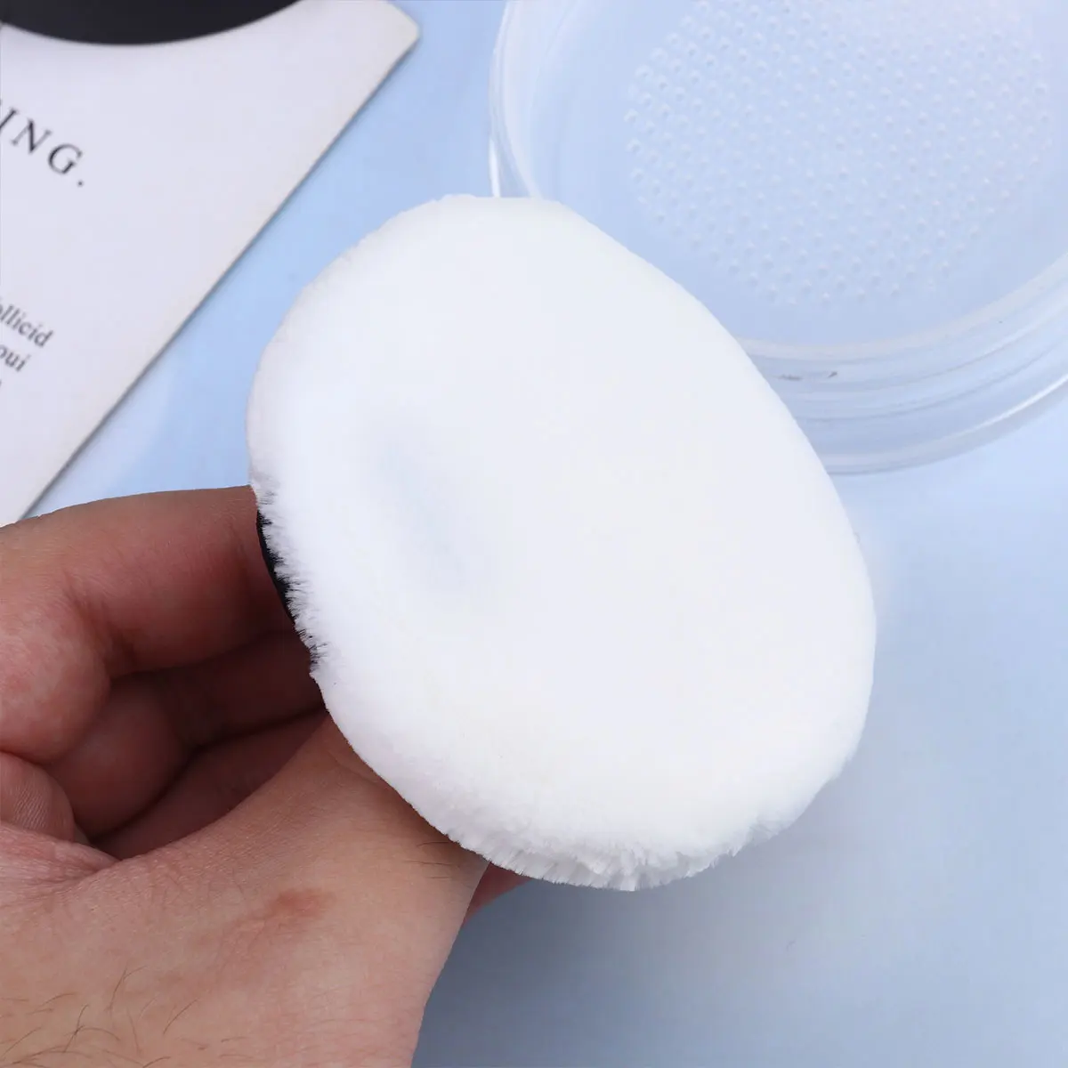 再利用可能な空のプラスチック製メイクアップパウダー容器、スポンジパフ付き、旅行や収納に最適、ルースグリッターフェイス用