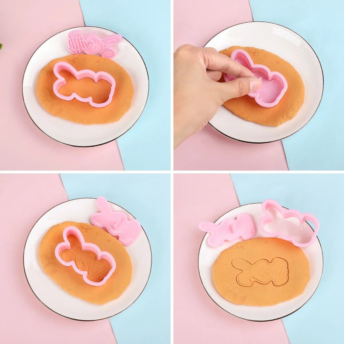 6 ชิ้น/เซ็ต Easter Bunny Cookie Cutters ครัว Fondant แม่พิมพ์การ์ตูนกระต่ายไข่อีสเตอร์ปาร์ตี้ตกแต่งเบเกอรี่ Pastry อุปกรณ์เสริม