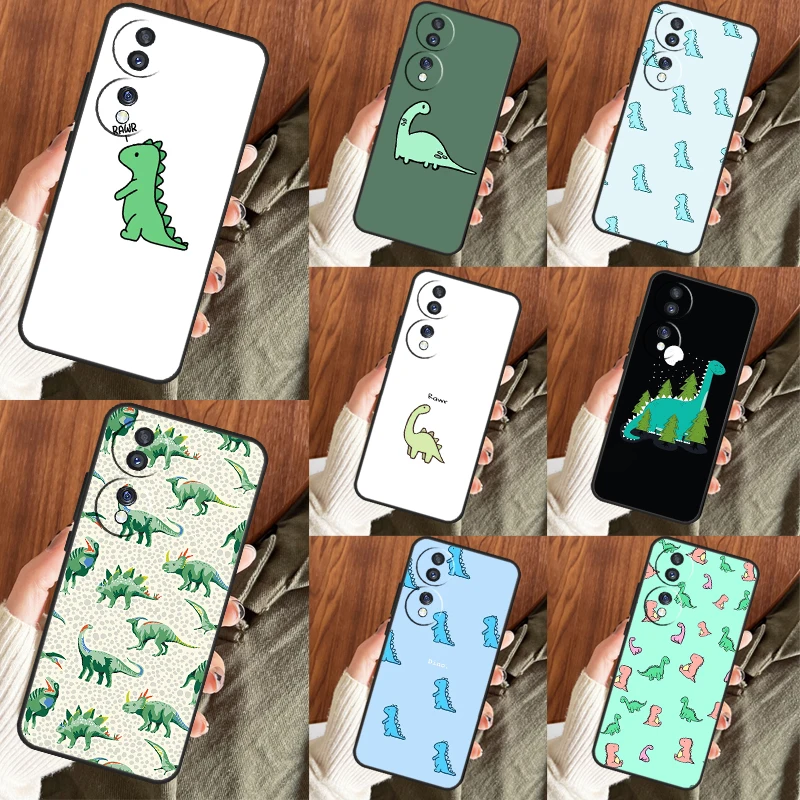 Cute Dino Aesthetic Dinosaur For Huawei Honor Magic5 Lite X8 X9a 50 70 P20 P30 P40 Mate50 Pro Nova 5T P Smart 2021 Case