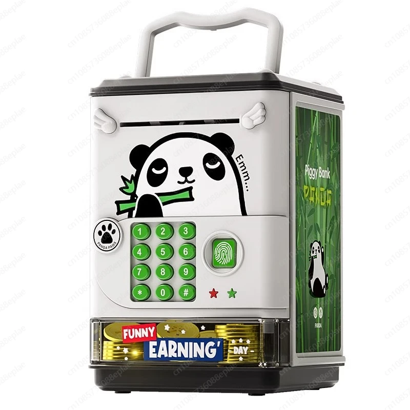 2025 Panda Money Box for Kids, Password Protected Piggy Bank with Lock, Portable Deposit & Withdrawal for Boys and Girls