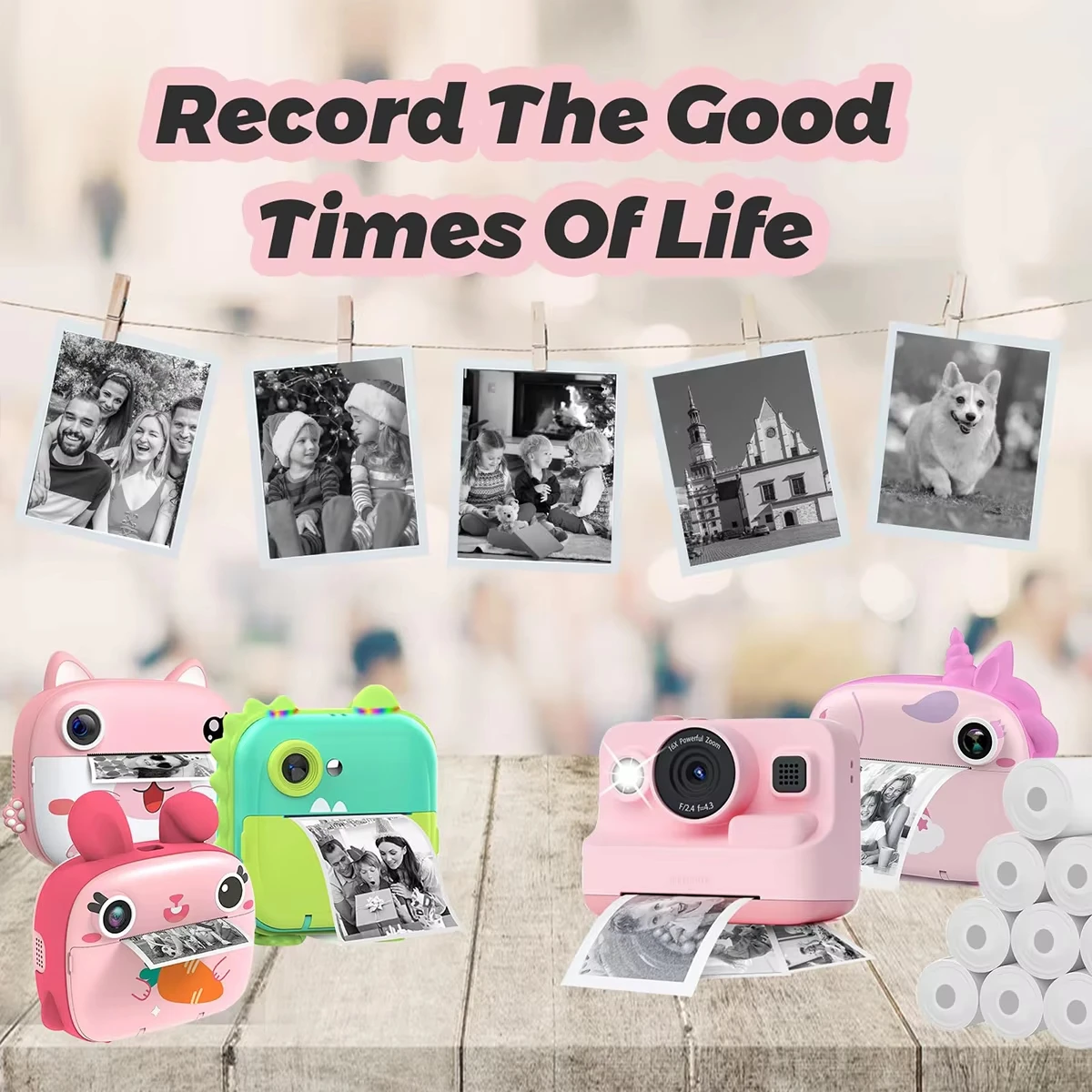 10/20 Refill Paper for Kids Camera Instant Print Photo Printer Thermal Paper Rolls for Kids Instant Camera Refill Print Paper