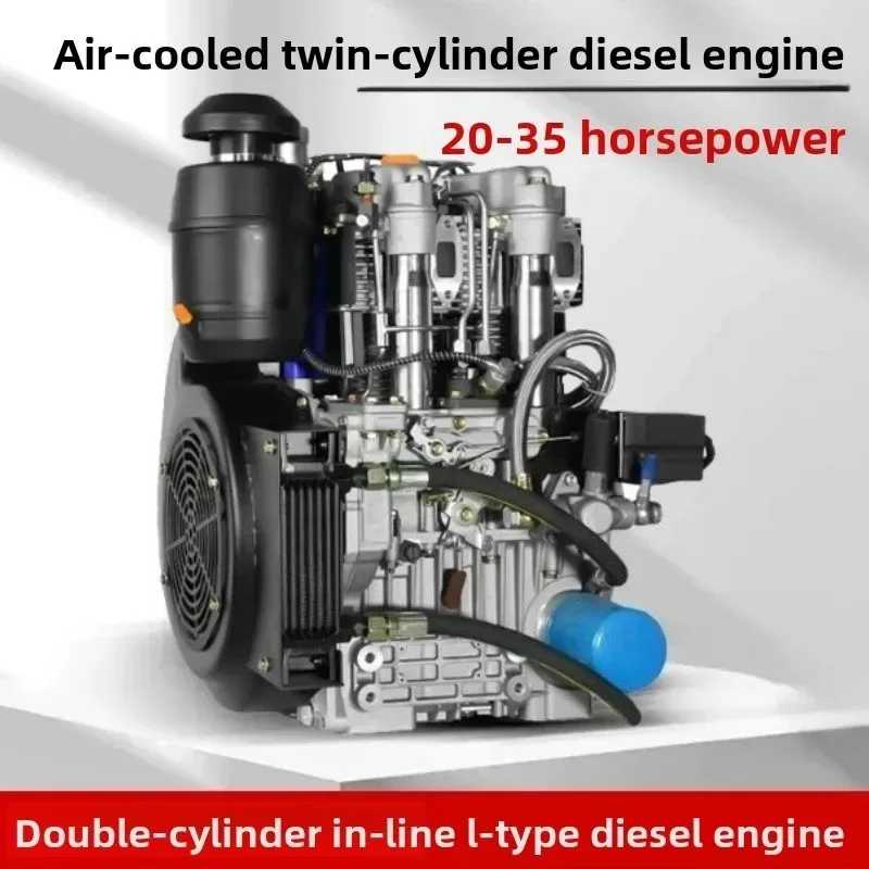 

Twin Cylinder Inline Diesel Generator 25 HP 18KW Direct Injection Four Stroke Air Cooled 292F Turbo Diesel Engine Fast Delivery