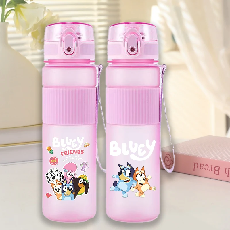 550ml Blueyi Frosted Kettle Water Bottles Anime Bingo Large Drinking Straw Cups Portable Girls Boys Outdoor Office Bottle Gift