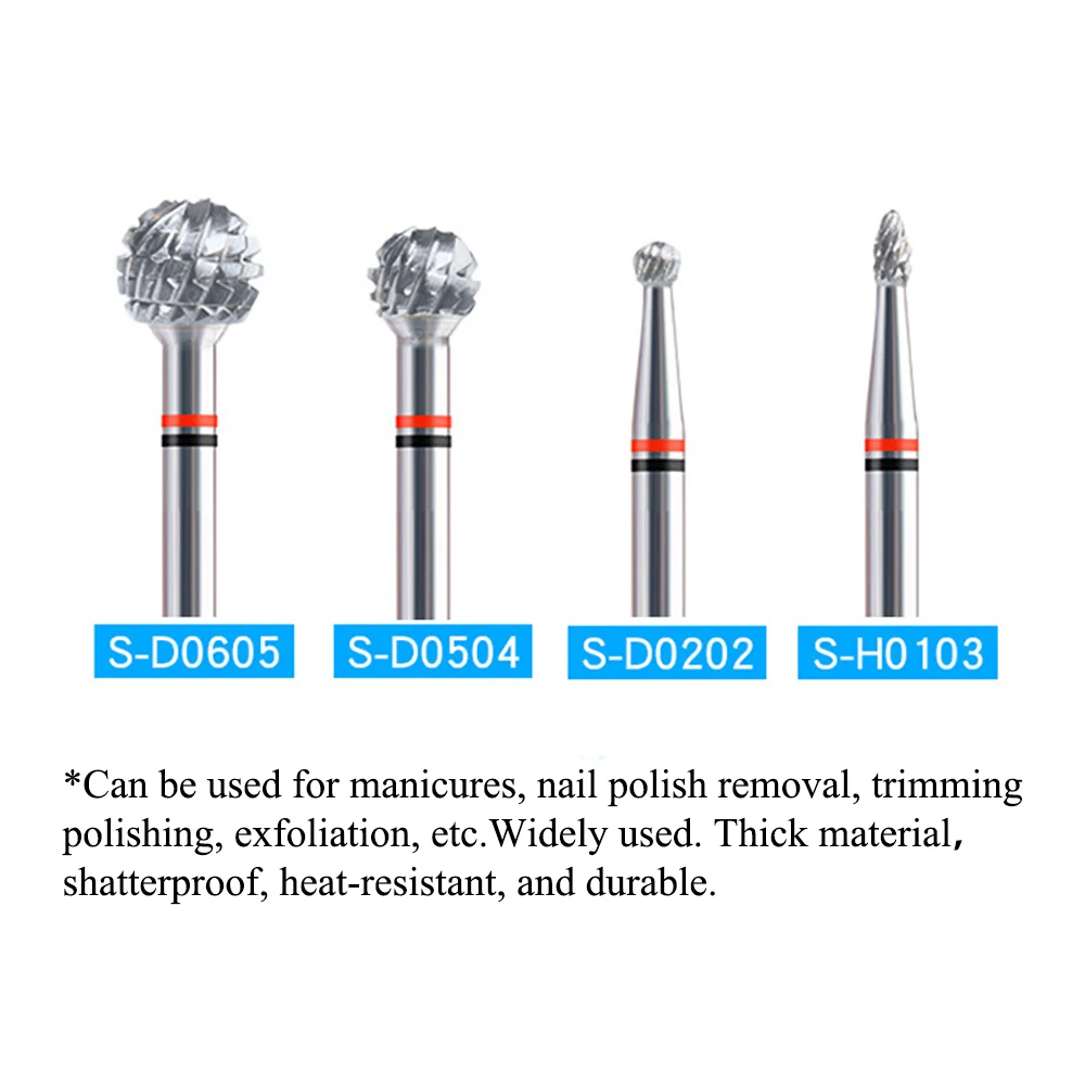 

Carbide Nail Drill Ball Rotary Bit Electric Milling Cutter Acrylic UV Gel Polish Remove Cuticle Clean Nail Files Manicure Tool