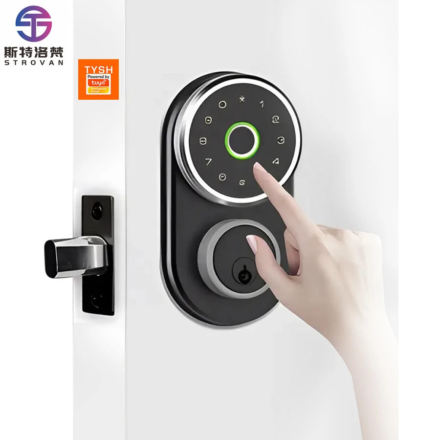 

STLF Factory Wholesale Smart Door Lock Tuya Digital RFID Card & Fingerprint Deadbolt Aluminum Alloy Material