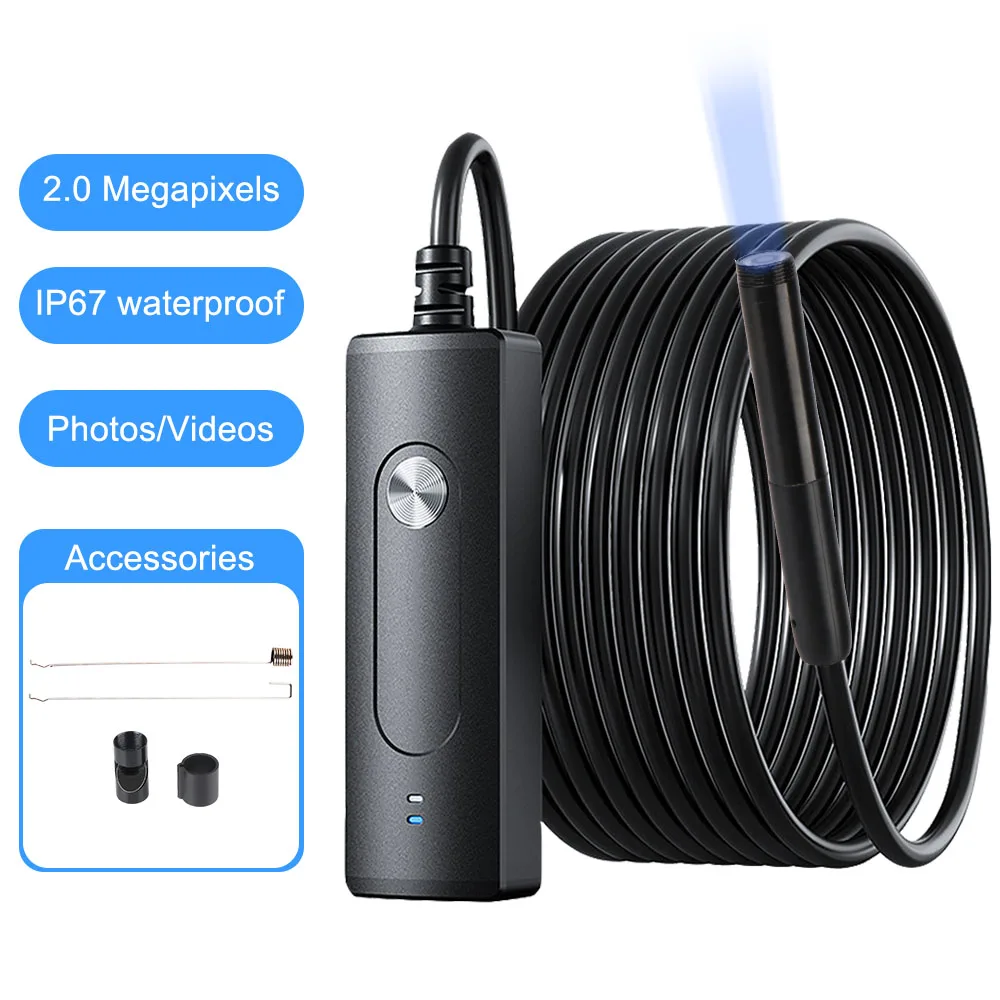 

2MP For Android IOS Car Inspection Camera WiFi Borescope Hard Pipe Camera Waterproof Wireless Endoscope Camera