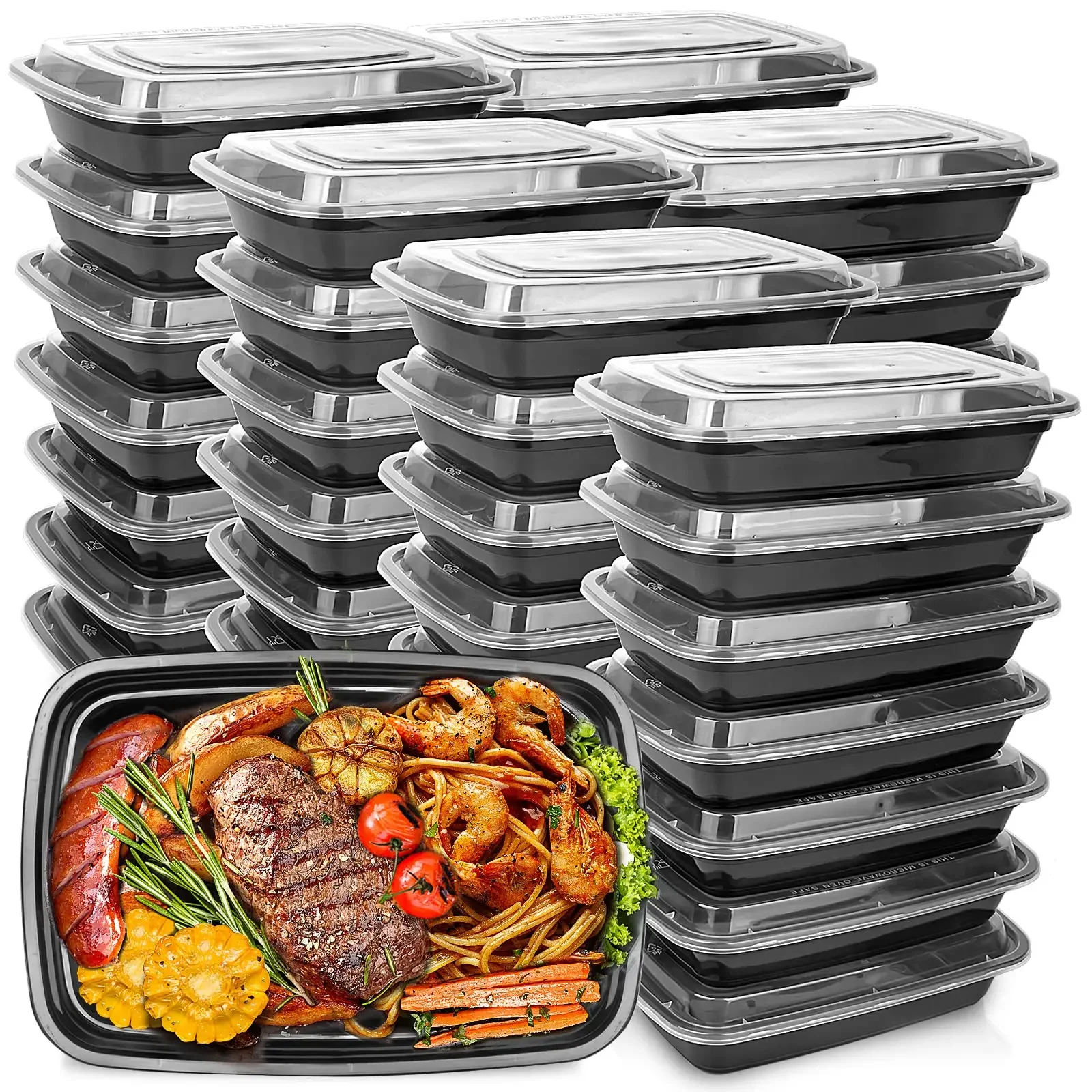 

Disposable Food Boxes With Lid lunch Food Packing Box Microwavable Food Storage Box Kitchen Refrigerator Storage Container