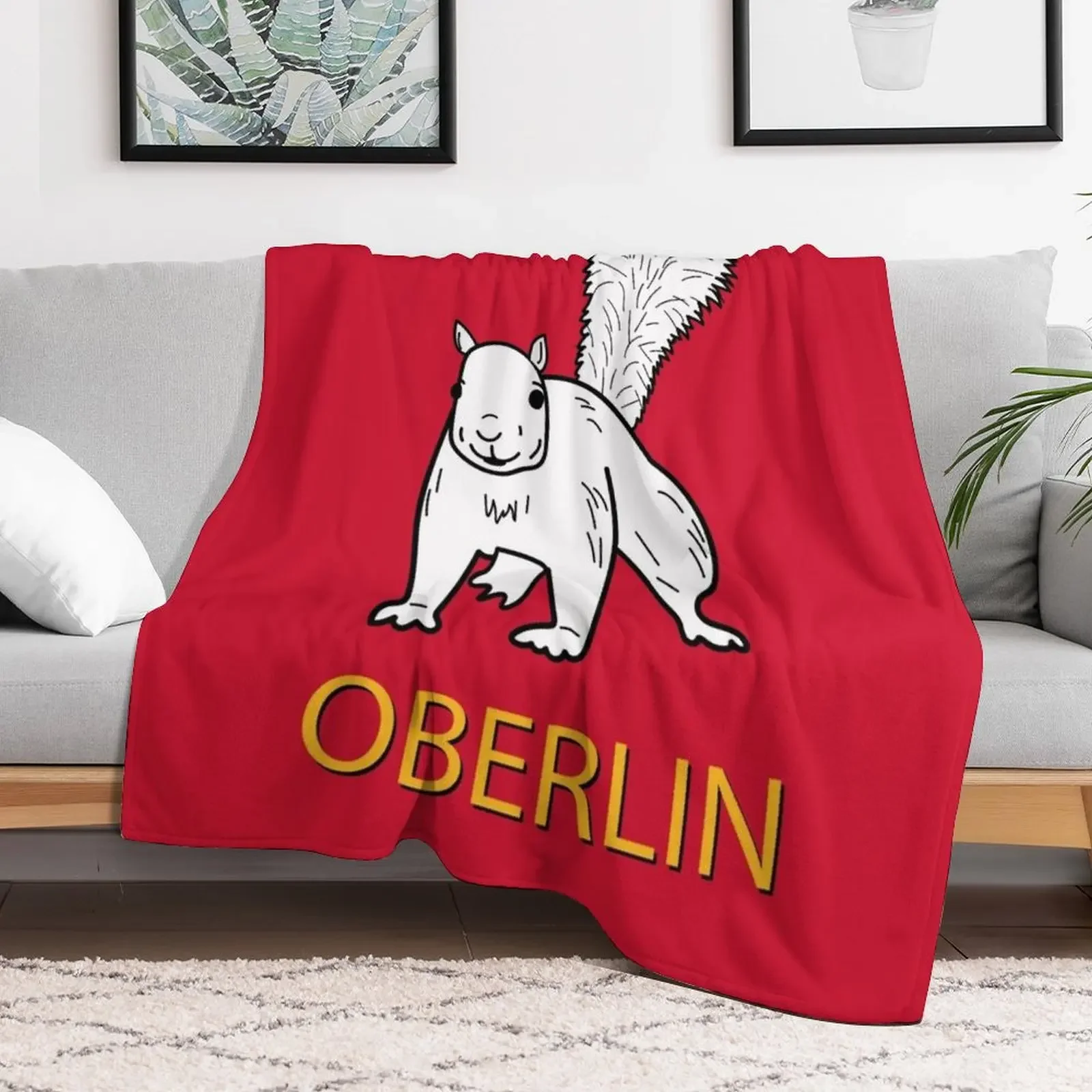 Cute Oberlin White Squirrel Throw Blanket Decorative Throw funny gift Blankets