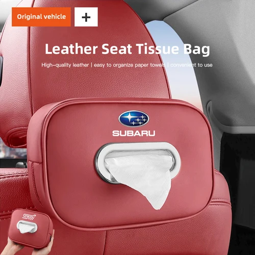 Caja de pañuelos Interior de coche de alta capacidad, bolsa de almacenamiento Kleenex, accesorios para Subaru STI Forester Impreza Legacy Outback XV BRZ WRX