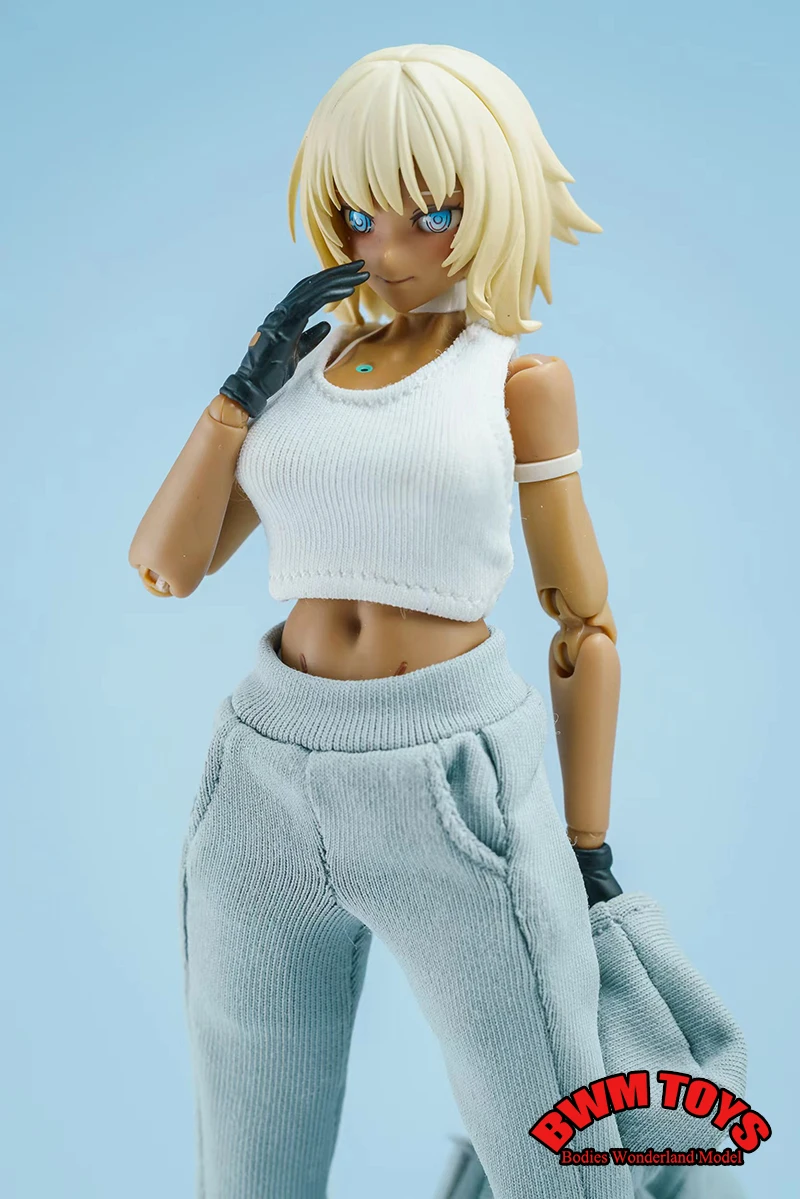 1/12 Fashion Tight Sport Clothes Set Zipper Jacket Vest Knit Pants fit 6 inches Mobile Suit Girl TBL PH Jiaodou Action Figure