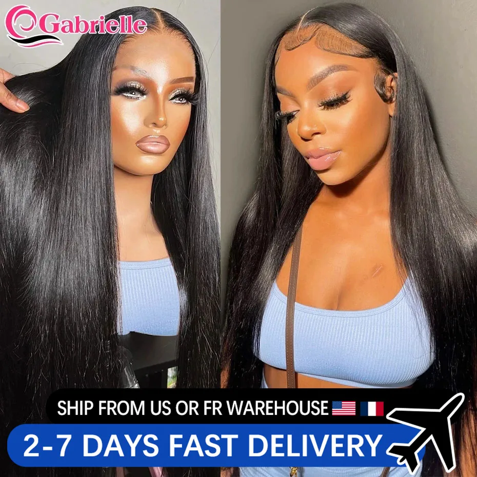 30 Inch 13x6 13x4 Lace Frontal Human Hair Wigs Bone Straight Transparent Lace Front Wig Brazilian Closure Wig on Sale Gabrielle