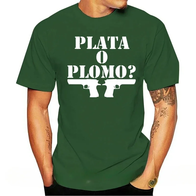 2024 T-Shirt Inspired Plata O Plomo Pablo Escobar Drug Lord Colombia Tee New Men Shirt Summer Tops Make Shirts Summer