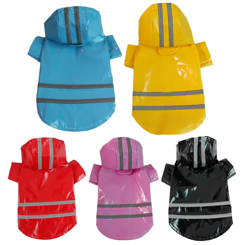 Summer Outdoor Puppy Pet Rain Coat S-XL Hoody Waterproof Jackets PU Raincoat for Dogs Cats Apparel Clothes Wholesale view 2