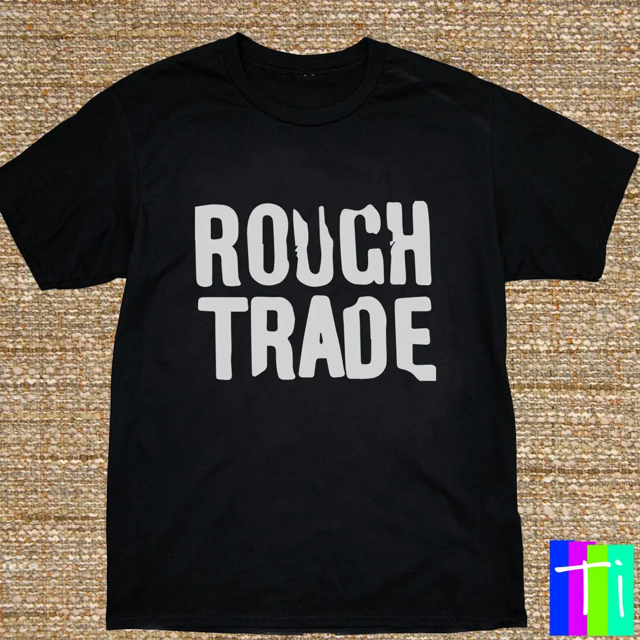 New T-Shirt Rough Trade Records Labels Logo Men's Sport Grey / Black Shirt S-3XL