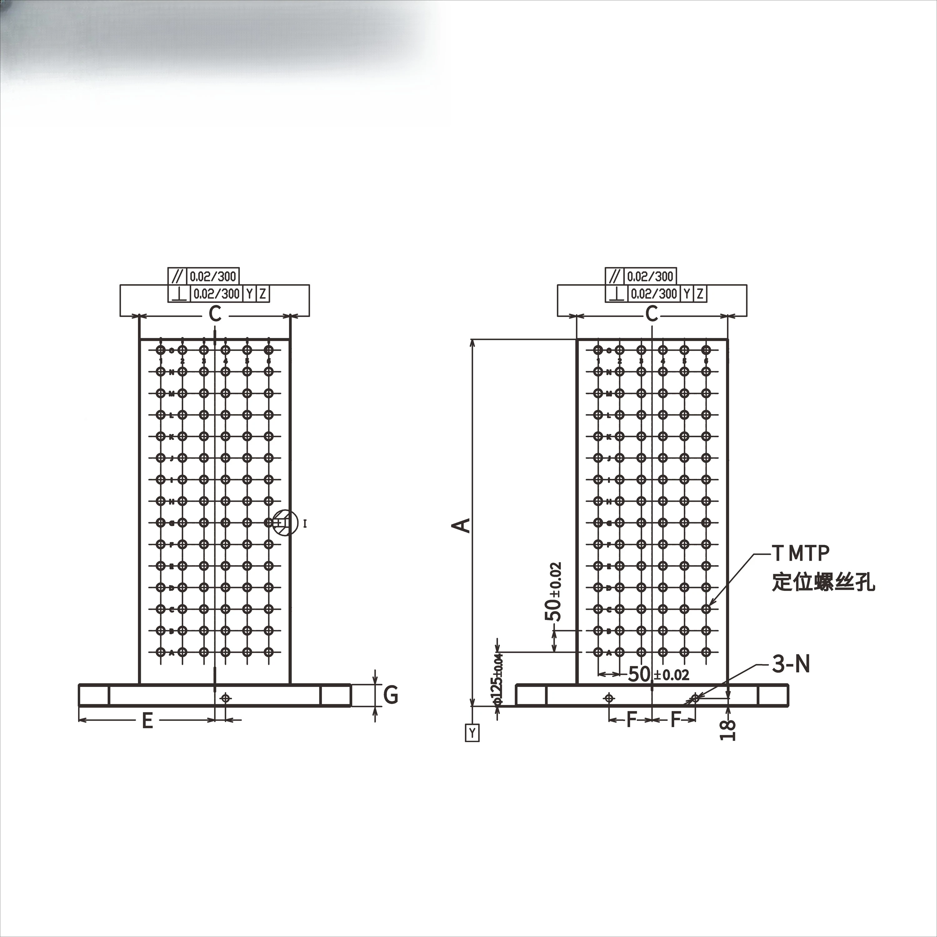 A-ONE FC30 square Thombstone with Holes for CNC Machine Center 3A-130002