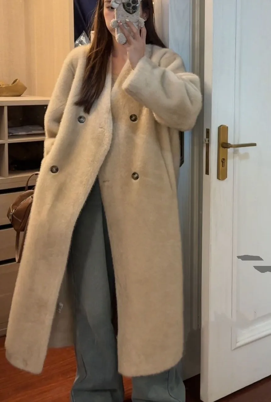 Veste en fausse fourrure pour filles, manteaux pour femmes, uniforme chauffant brillant, Style de rue jeune, extensible sur le devant, caractéristique argentée, glands confortables, tendance